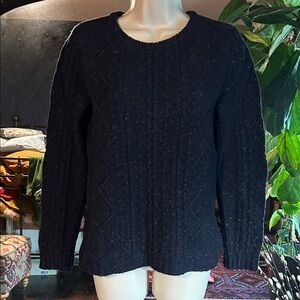 Boden mottled, deep blue, cable knit sweater. 6